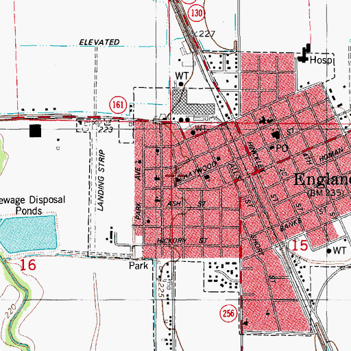 Topographic Map of Landmark Baptist Church, AR