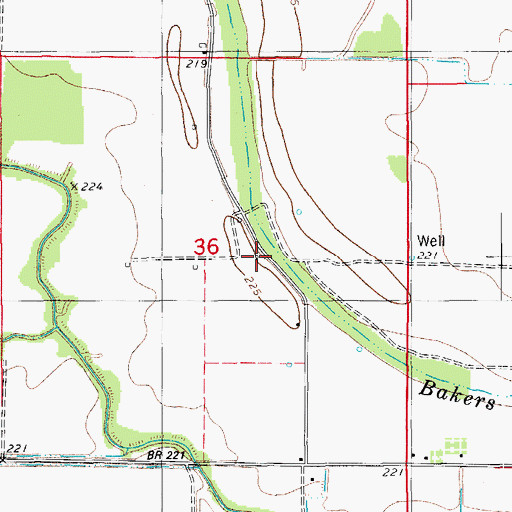 Topographic Map of Dodson School (historical), AR