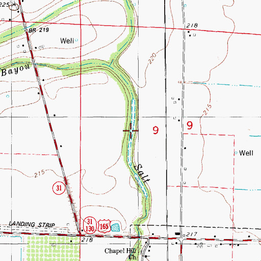 Topographic Map of Salt Lake, AR