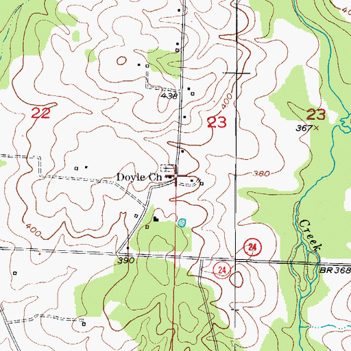 Topographic Map of Doyle, AR