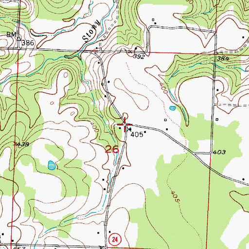 Topographic Map of Westbrook (historical), AR