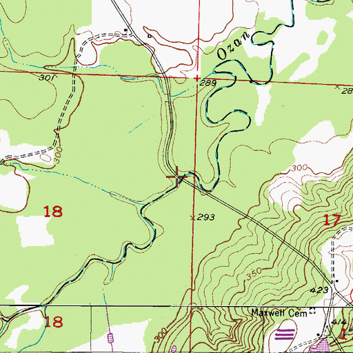 Topographic Map of Maxwell Bridge, AR