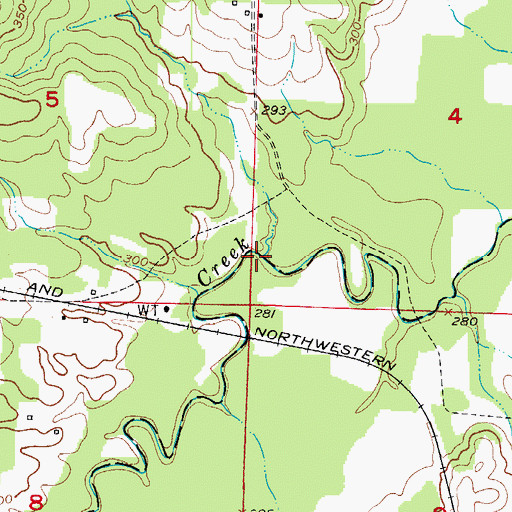Topographic Map of Blue Branch, AR