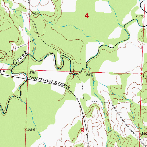 Topographic Map of Wallaceburg Bridge (historical), AR