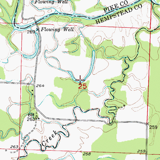 Topographic Map of Horseshoe Lake, AR