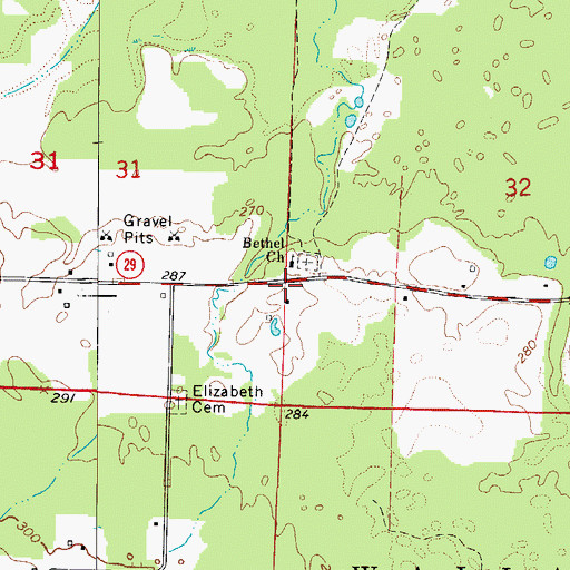 Topographic Map of Bethel School (historical), AR