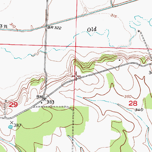 Topographic Map of Hickory Grove School (historical), AR