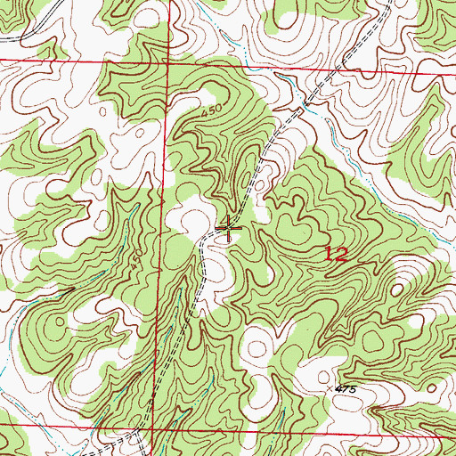 Topographic Map of Holts Store (historical), AR