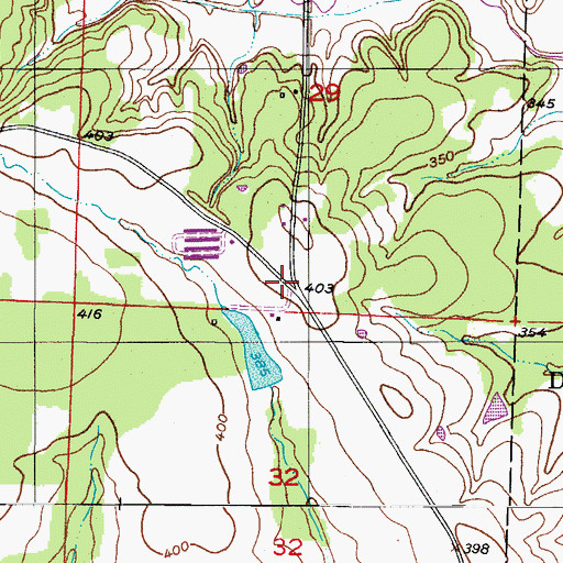 Topographic Map of Reeds Store (historical), AR