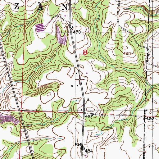 Topographic Map of Atkins Store (historical), AR