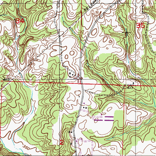 Topographic Map of Minnes Store (historical), AR