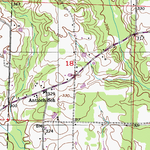 Topographic Map of Chamblews Store (historical), AR