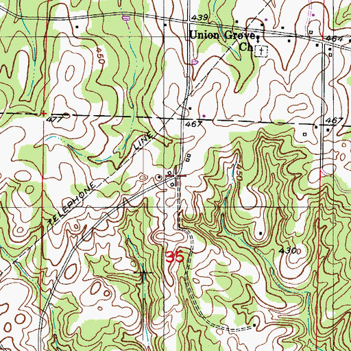 Topographic Map of Yarburys Store (historical), AR
