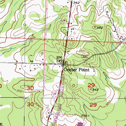 Topographic Map of Bethlehem Church, AR