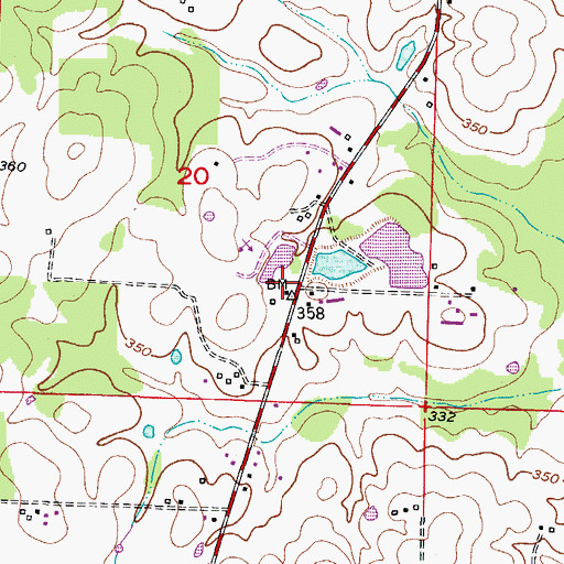 Topographic Map of Liberty Hill School (historical), AR