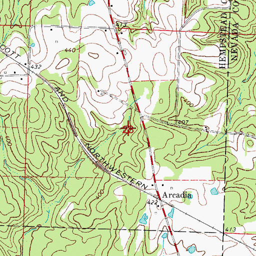 Topographic Map of Arcadia Church (historical), AR