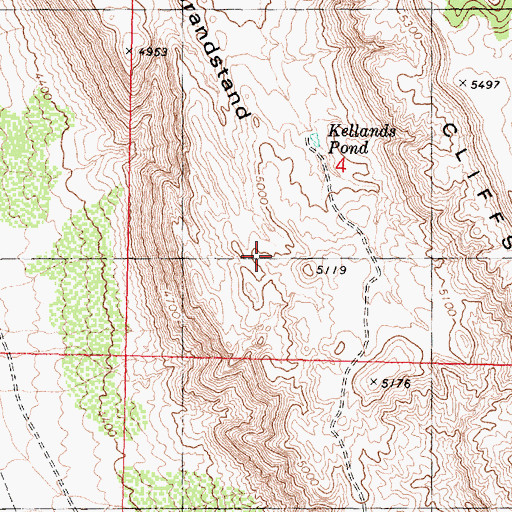 Topographic Map of Hurricane Cliffs, AZ