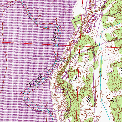 Topographic Map of Saratoga Landing Public Use Area, AR