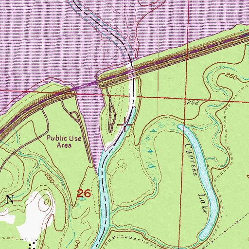 Topographic Map of Stokers Ferry (historical), AR