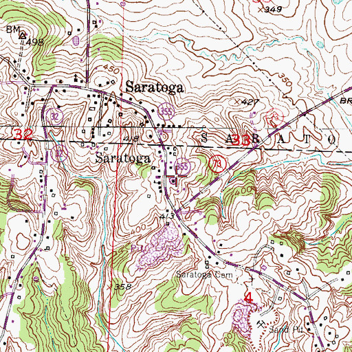 Topographic Map of Saratoga Elementary School, AR