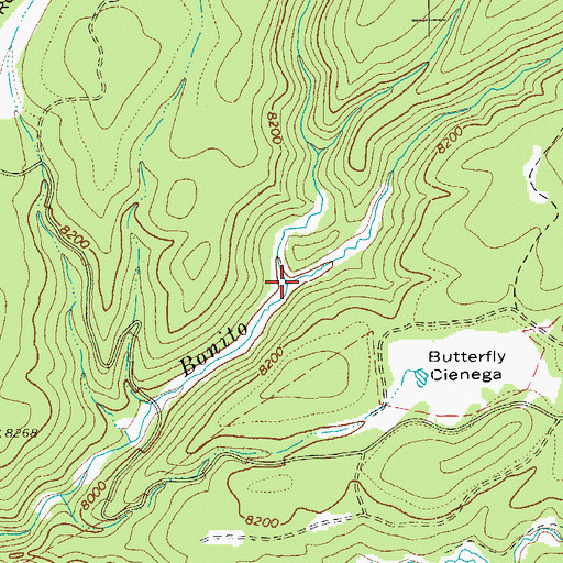 Topographic Map of Hurricane Creek, AZ