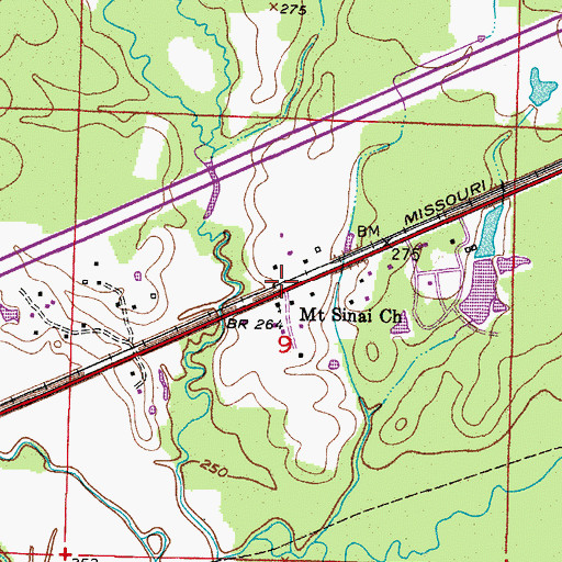 Topographic Map of Wafers Crossing, AR