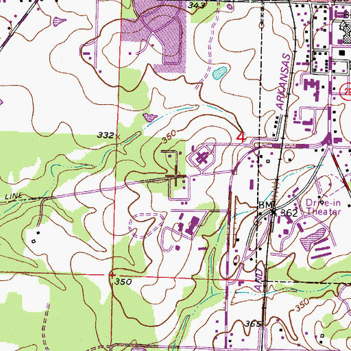 Topographic Map of Southridge Estates, AR