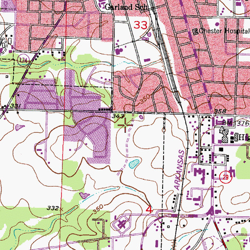 Topographic Map of Georgetown Addition, AR