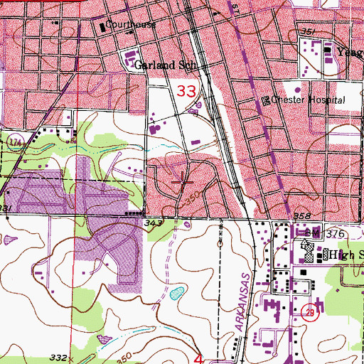 Topographic Map of Beverly Hills, AR