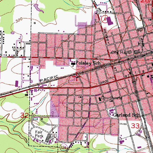 Topographic Map of Garrett Chapel Missionary Baptist Church, AR