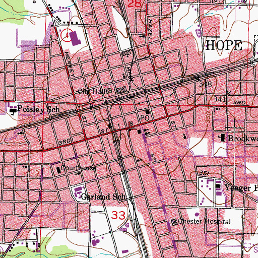 Topographic Map of Saint Marks Episcopal Church, AR