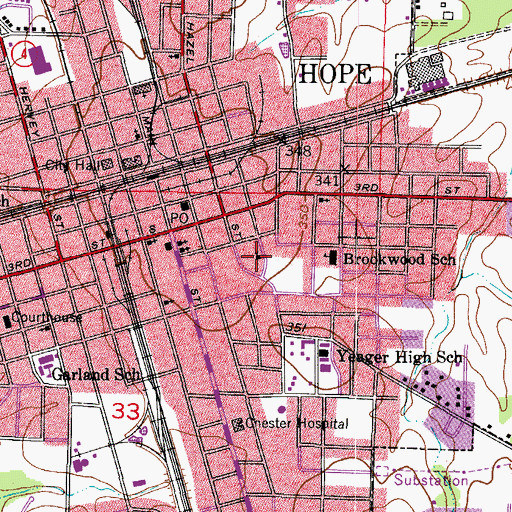 Topographic Map of Bethel African Methodist Episcopal Church, AR