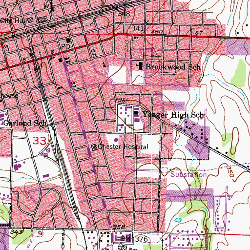 Topographic Map of School of Hope, AR