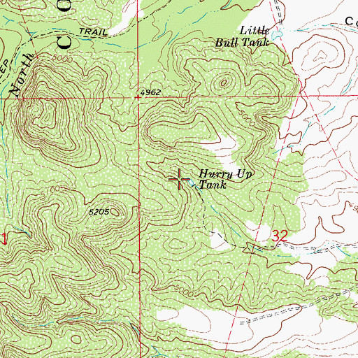 Topographic Map of Hurry Up Tank, AZ