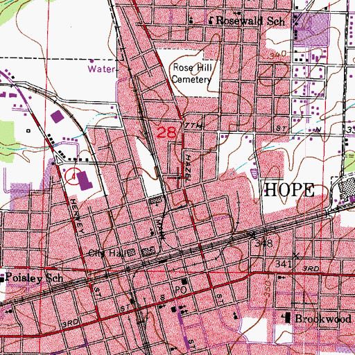 Topographic Map of Bebe Memorial Christian Methodist Episcopal Church, AR