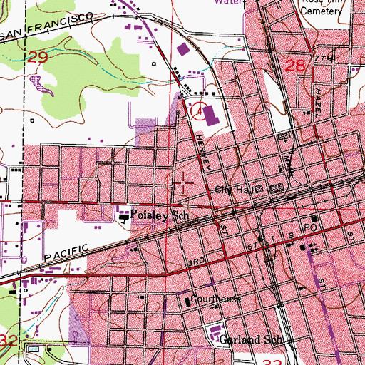 Topographic Map of Frisco Addition, AR