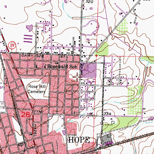 Topographic Map of Magnolia Addition, AR