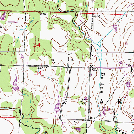 Topographic Map of Crossroads School (historical), AR