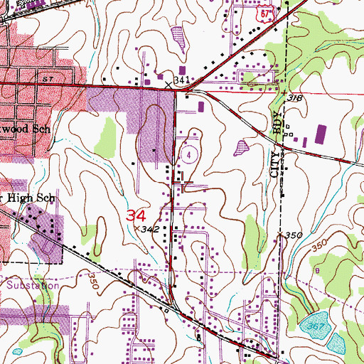 Topographic Map of Holcomb Addition, AR