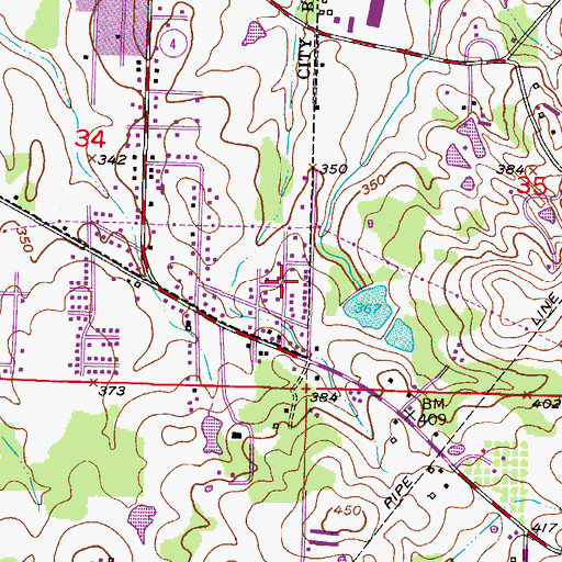Topographic Map of Hills of Hope, AR