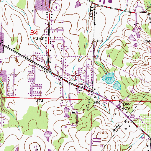 Topographic Map of New Landmark Missionary Baptist Church, AR
