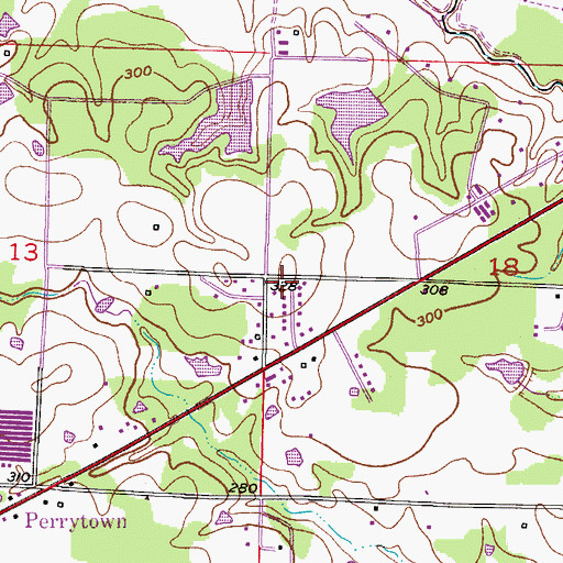 Topographic Map of Providence Church (historical), AR