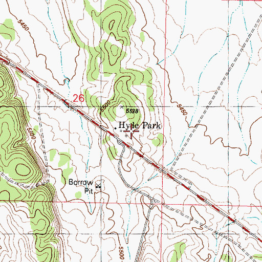 Topographic Map of Hyde Park, AZ