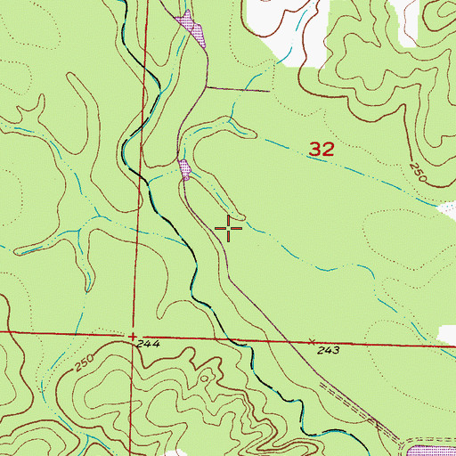 Topographic Map of Bois D'Arc Creek Wildlife Management Area, AR