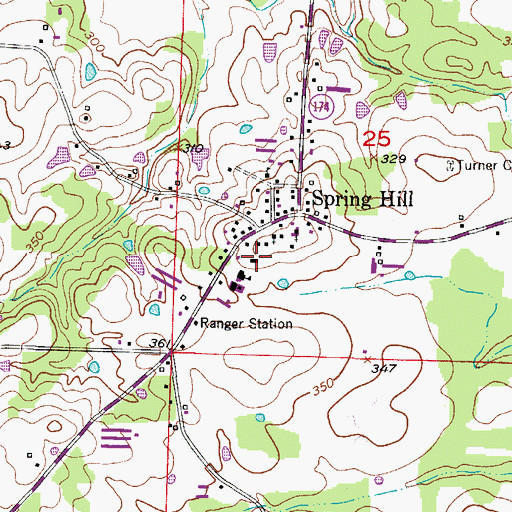 Topographic Map of Spring Hill High School, AR