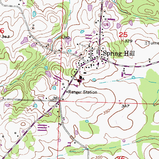 Topographic Map of Spring Hill Elementary School, AR