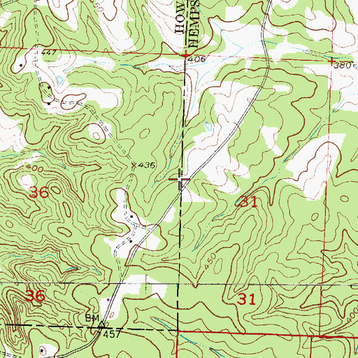 Topographic Map of Camp Spring Church (historical), AR