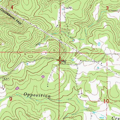 Topographic Map of Opposition (historical), AR