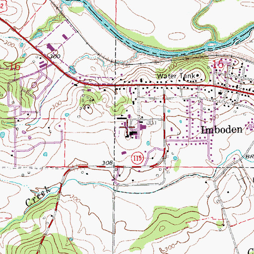 Topographic Map of Sloan - Hendrix High School, AR