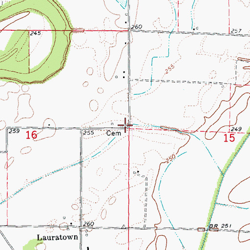 Topographic Map of Lauderdale Church (historical), AR